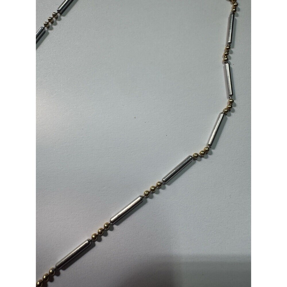 14k White & Yellow Gold Bezel Set 1.13 Carat Diamond Necklace - Picture 4 of 12